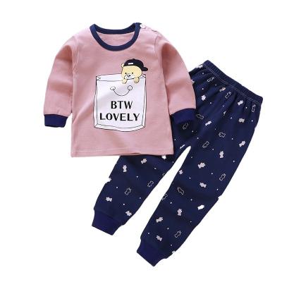 China 2023 New Cartoon Casual Children's Pajamas Suit Baby Clothing Sets Pullover Top Long Pants for sale