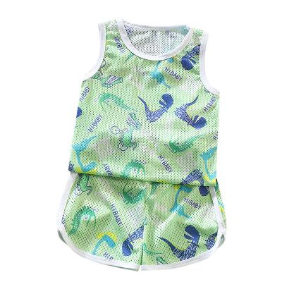 China 2023 Summer Baby Kids Washable Clothing Sets Boys Sleeveless T-shirt Clothes Short Pants To Suit Girls for sale