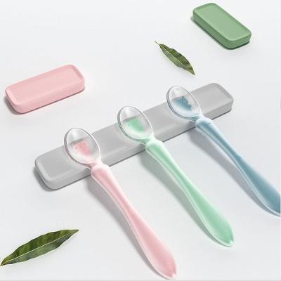 China BPA Free Baby Spoon Set With Sucker Bpa Free Silicone Toddler Eco Friendly Utensils For Kids for sale