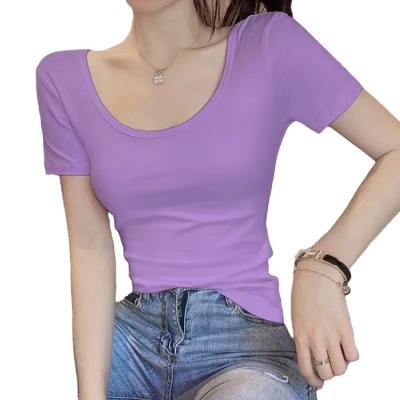 China Custom Women Round Top Short Top T-shirt Girls T-shirts&Polo Shirts Sleeve Anti-wrinkle Anti-wrinkle Neck Logo T-shirt Printing T-shirt Plain Blank T-shirt for sale