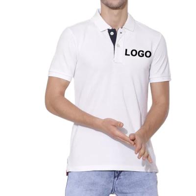 China Anti-wrinkle men plus size polo t-shirt wholesale custom white color t-shirt cotton polo shirts for sale