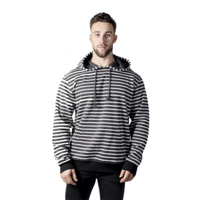 China Custom SIMPLE design fashion loose gym sweater Anti-wrinkle HOODI logo heavy stripe hoodie for men for sale