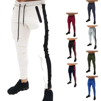 China Breathable Mens Boys Drawstring Patchwork Jogger Pants Autumn Running Man Elastic Waist Casual Outdoor Pants for sale