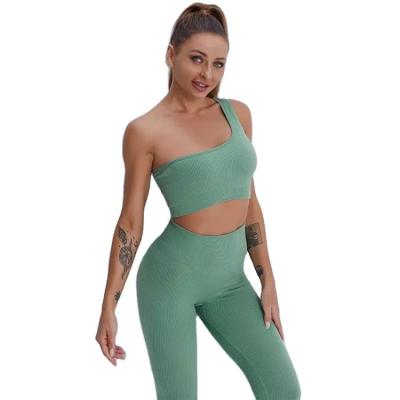 China Breathable Gym Sportswear Two Piece Workout Clothes High Waist Leggings Women Fitness And Yoga Wear Set for sale