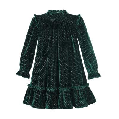 China Pettigirl Breathable Winter Dress For Girls Western Long Sleeve Dress Velet Dress For Young Girls Children for sale