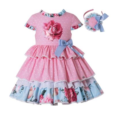 China 2021 Latest OEM Design Breathable Cotton Summer Flower Dress Princess Pettigirl Dress For Girls 2-10 Years Old for sale