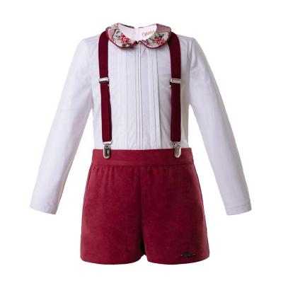 China Polyester/Cotton OEM Pettigirl Baby Clothes Boys Shorts And Blouse Spanish Boutique Clothing Set for sale