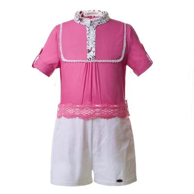 China ENGLAND STYLE Pettigirl Boys Clothes Sets White Long Sleeve Hot Pink Shirts+ Knickers Kids Boys Casual Clothes for sale