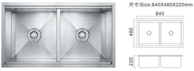 China High Durability Double Bowls Kitchen Sinks 430mm Stainless Steel Kitchen Sinks Undermount for sale