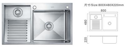 China Plate Sanitary Sink Multi Functional Rectangle Single Bowl Sink With Drainer for sale