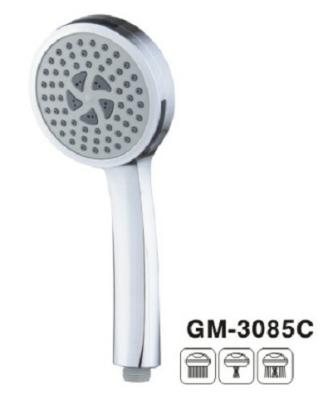 China Roundface Handheld Bathroom Shower Head Polished Chrome With Touch Button for sale