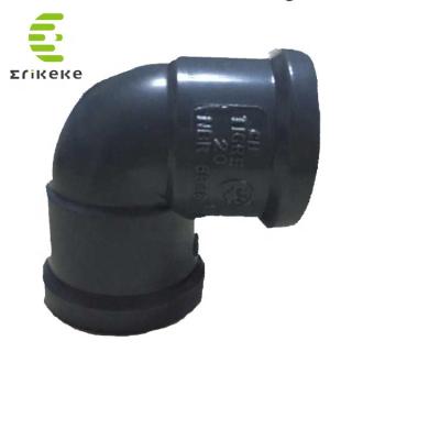 China DIN Standard Water Pipes NBR5648 PVC Pipe Fittings 90 Degree Elbow Dimension for sale