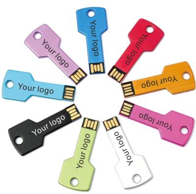 China Metal USB Sticks 2.0 8gb 16GB Key Shape USB Flash Drive Engraved Logo Usb Flash Drive 4GB for sale