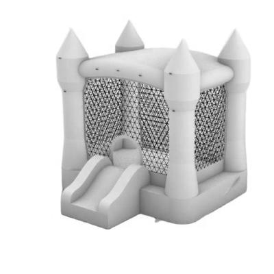 China White Toddler Playground Bounce House With White Mesh Party Jumper White Bouncing Castle for sale