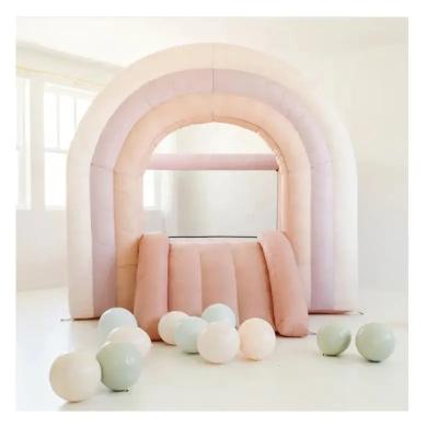 China Toddler Inflatable Playground Commercial Bouncer Pink Rainbow Bounce House for sale