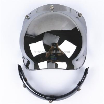 China 400 Bubble ABS Motorcycle Sun Visor 3 Pin Buckle Compatible Motorcycle Helmet Glass UV Sun Visor for sale