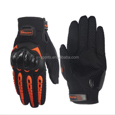 China Full Finger Motorcycle Racing Gloves Sports Gloves In Black, Green, Orange Color for sale