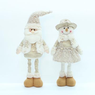 China Christmas decorations wholesale price fabric snowman deer saint window table decoration Christmas doll decoration for sale