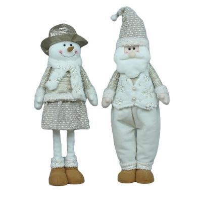 China Christmas decorations wholesale price fabric snowman deer saint window table decoration Christmas doll decoration for sale