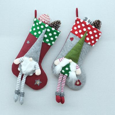 China Wholesale Felt Christmas Decorations Large Pendant Christmas Socks Bulk Christmas Stockings For Xmas Party Decoration for sale