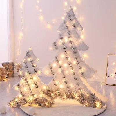 China Bright Luxury White Christmas Tree Artificial Flocking Decorations New Year Holiday Home Decor Classic Tree Shapes for sale