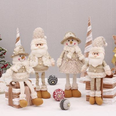 China Christmas Decorations Wholesale Price Cloth Snowman Saint Window Table Decoration Christmas Doll Decoration Sitting Figure With Soft Legs for sale