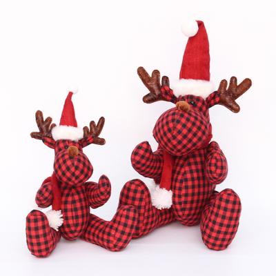 China Christmas Decorations Factory Supply Christmas Decoration Holding Pink Elk Ornaments Cloth Doll Christmas Doll Ornaments for sale