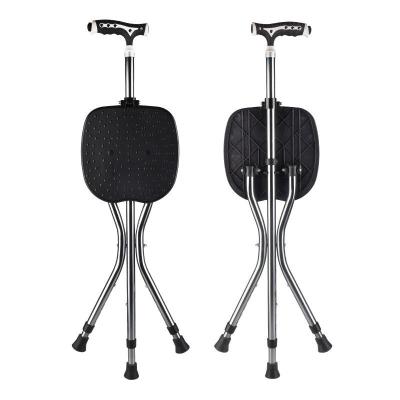 China Outdoor Aluminum Alloy Home Supports Multifunctional Folding Crutch Stool Folding Cane Crutch Adult Non-slip Palm for sale