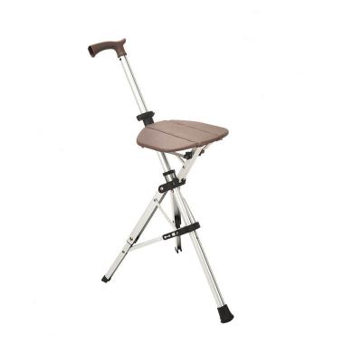 China High Quality Aluminum Alloy Crutch Folding Crutch Seat Kickstand Lightweight Folding Rubber Stool With Seat for sale