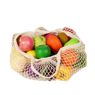 China Eco-Friendly Reusable Produce Bag 100% Organic 100% Cotton Mesh Bag Shopping Vegetable Bag for sale