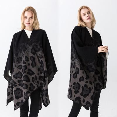 China European American Shawl Poncho Factory Blanket Keep Warm 2022 New Leopard Cardigan And Shawl Coat for sale