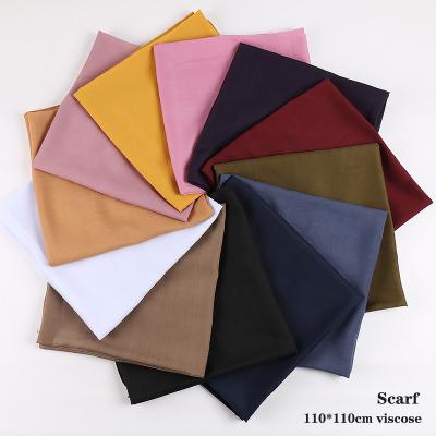 China Hot Selling Square Scarf 110*110cm Malaysian Color Fashion Pure Cotton Square Scarf Women's Malaysian Scarf for sale