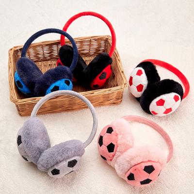 China Lovely Plush Winter New Students Q101029 Popular Gifts Kids Earmuffs Warm Kids Fur Earmuffs Football Ear Muffs for sale