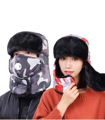 China Wholesale High Quality Checked Waterproof Trooper With Mask Winter Warm Earmuff Russian Trapper Hat for sale