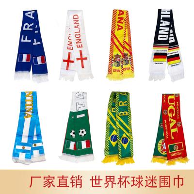 China Long time hot sale 2022 soccer club custom printing scarf knitted jacquard design football scarf for sale