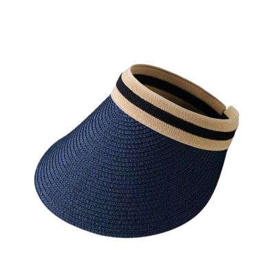 China Summer Women Fashion Beach COMMON Outdoor Adjustable Sun Protection Soft Sun Visor Straw Hats for sale