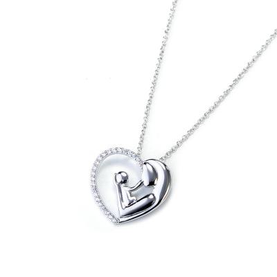 China Fashion Fashion Mother's Day Gift Women S925 Sterling Silver O Necklace Heart Chain Necklace for sale