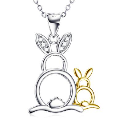 China Fashion Hot Selling Rabbit Pendant Necklace 925 Silver Necklace For Women And Mother's Day Gift for sale