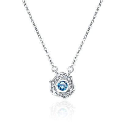 China New S925 Sterling Silver Elegant Lady Fashionable Sparkle and Shine Pendant Necklace for sale