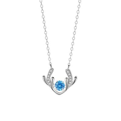 China Fashion Trendy Lady Sexy Sapphire Pure 925 Silver Pendant Necklace for sale