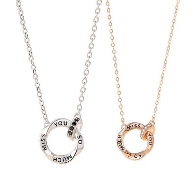 China Fashion S925 Miss You So Much Necklace Silver Women Fashion Pendant Lovers Necklace for sale