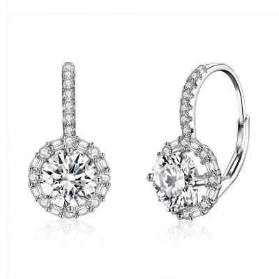 China Hot Selling Diamond 925 Sterling Silver Earrings For Women Earrings 2022 Vintage Full Zircon Earrings Time Luminous for sale