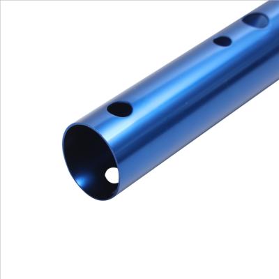 China MAODE industry custom extrusion deep processing cnc machined aluminum profile blue anodized extruding aluminum profile drilling tube for sale