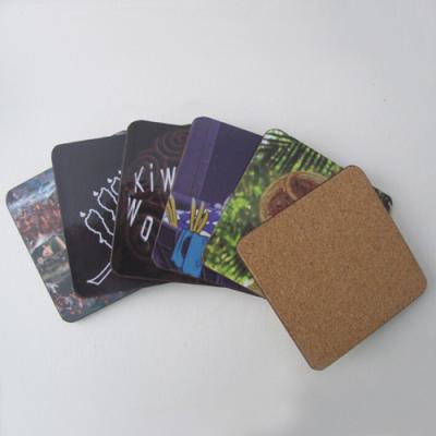 China Cheap promotional gifts Mdf cork coaster Customized size and printed logo for sale