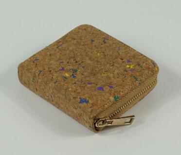 China La mini naturaleza del estilo coloreó la cartera el 10x9cm de las mujeres de la materia prima del corcho con la ranura de la tarjeta y del dinero en venta