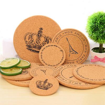 China Hot Sale Cork Coaster with silkscreen printed logo, customized size is available for sale