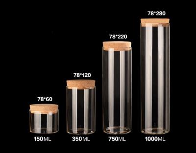China tarros al por mayor del almacenamiento de 78m m con las tapas del corcho, para los artes y los artes, proyectos, decoración en venta