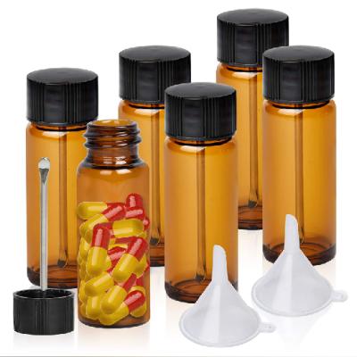 China High Qiality 15ml Small Portable Glass Bottles With Snuff Spoons for sale