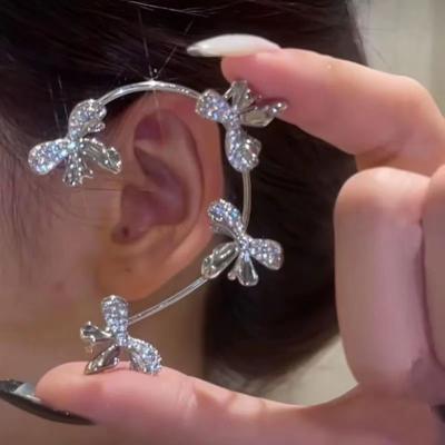 China CLASSIC Zircon Butterfly Earrings No Piercing Fairy Rhinestone Earrings Bow Ear Clip Snow Knot Ear Cuff Snow Knot Fairy Stud Earrings for sale