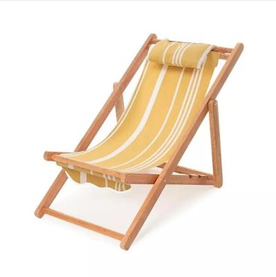 China Easy Folding/carrying 2022 Portable kids wood beach lounger cotton canvas boho fringe folding children lawn chair with tassels for sale